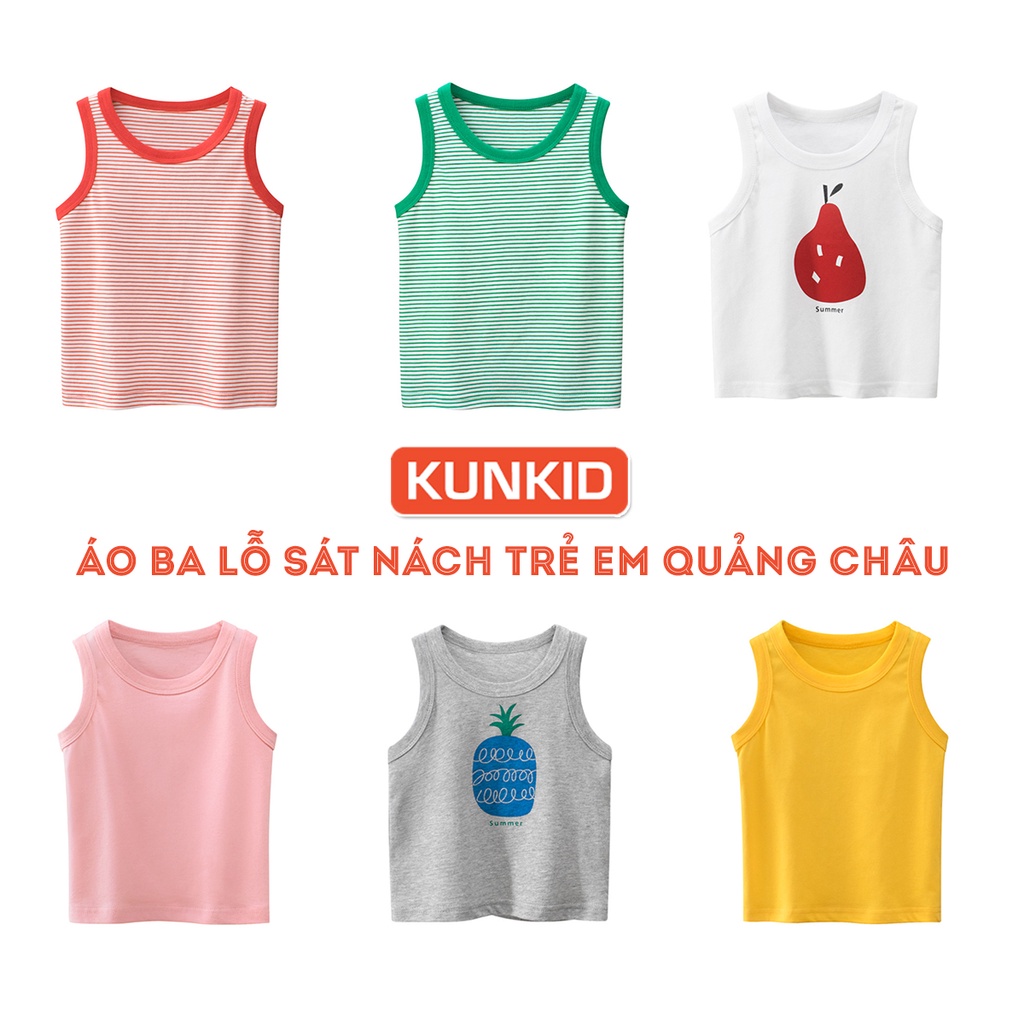 Áo ba lỗ bé trai bé gái Áo sát nách trẻ em kunkids