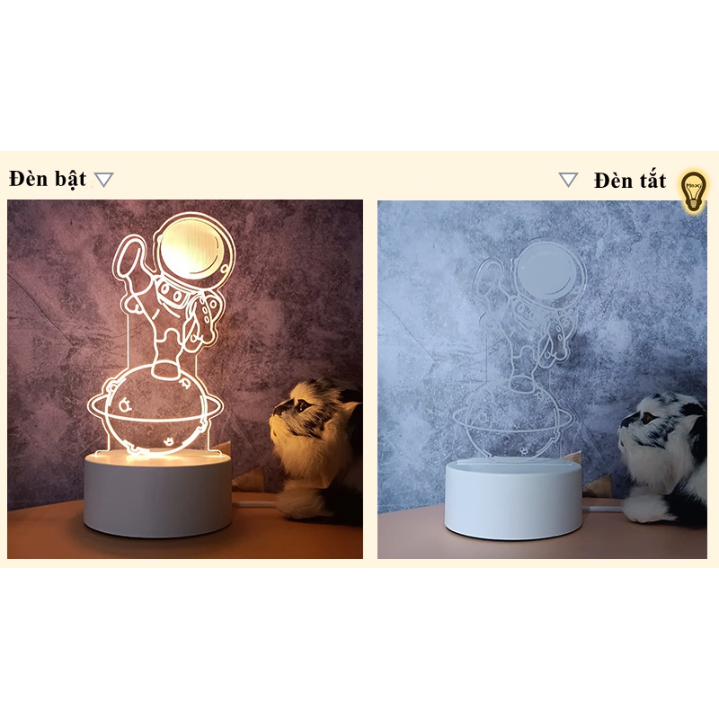 [ CHUI ĐIỆN + ĐIỀU KHIỂN 16 MÀU] ĐÈN ngủ LED 3D nhiều mẫu để bàn trang trí decor phòng thích hợp làm quà tặng