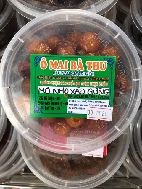 Ô mai Mơ nho xào gừng chính hiệu Bà Thu, quà vặt siêu ngon, đặc sản Hà Nội