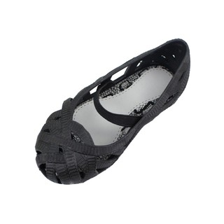 【Có bỏ sỉ 】Giày nhựa jelly giày đi mưa búp bê bé gái lưới size bé lớn（Màu Đen）