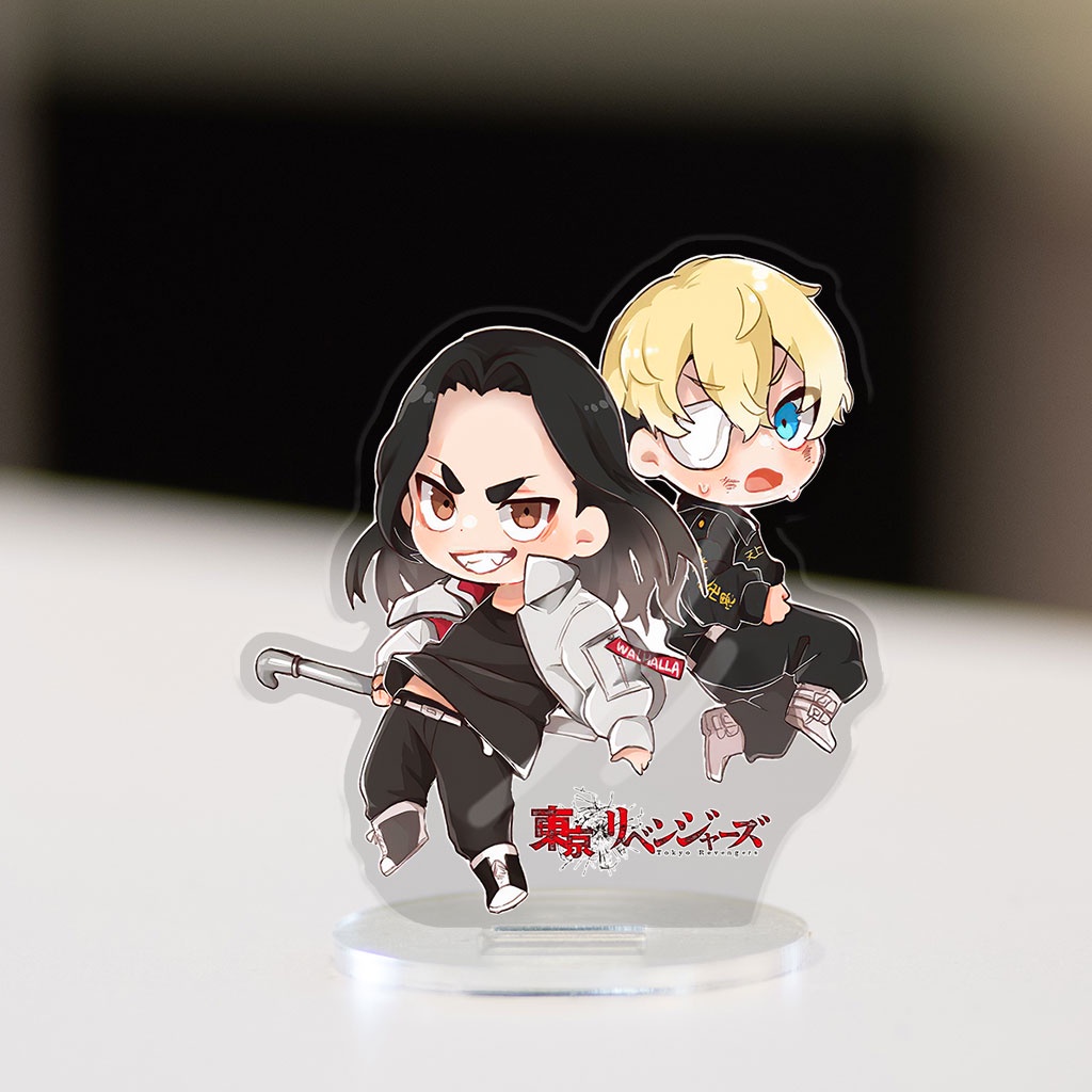 Mô hình nhân vật chibi bằng arcrylic anime Tokyo Revengers Mikey Draken decor góc học tập để bàn làm việc cao 8cm