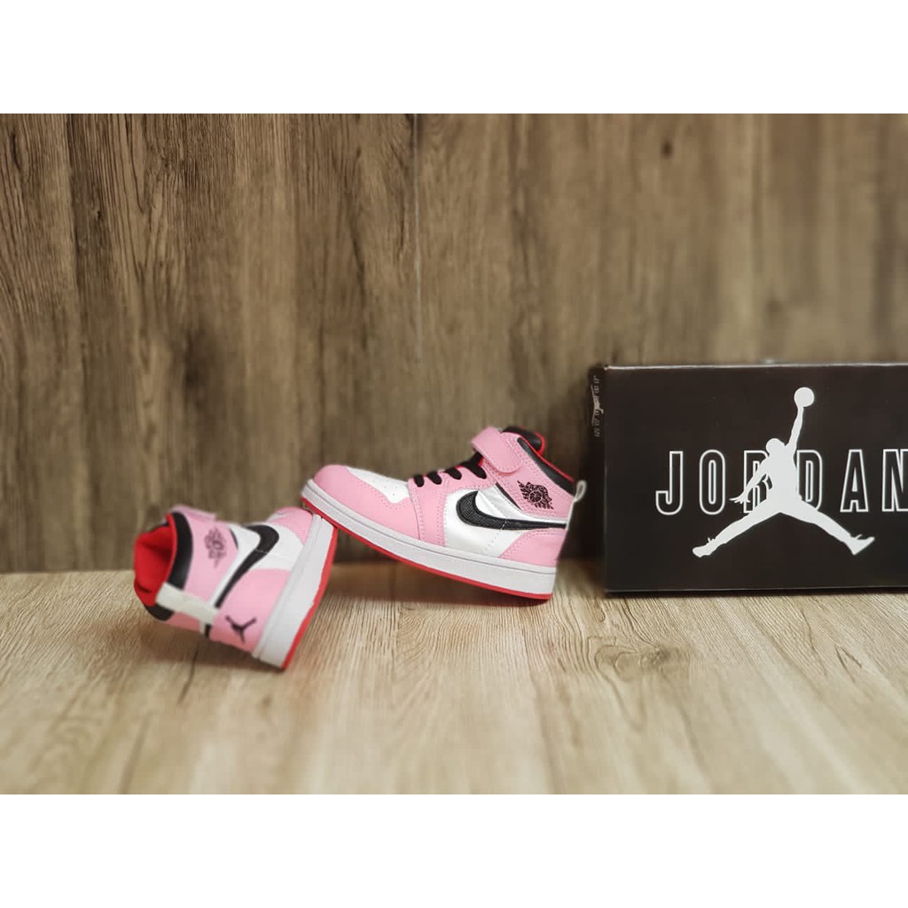 Giày Thể Thao Nike Air Jordan 1 Màu Hồng Size 25-35ftku Thời Trang Cho Bé