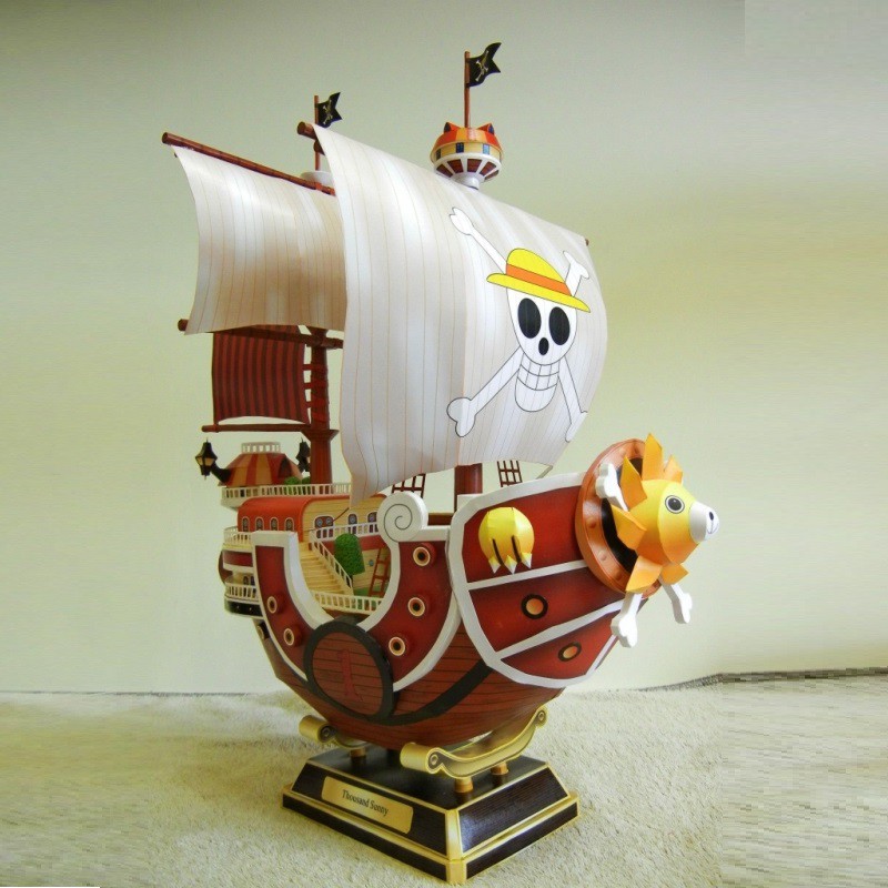 Đồ chơi Cắt dán Giấy 3D Mô hình Thuyền Going Merry và Thousand Sunny nhóm Mũ Rơm