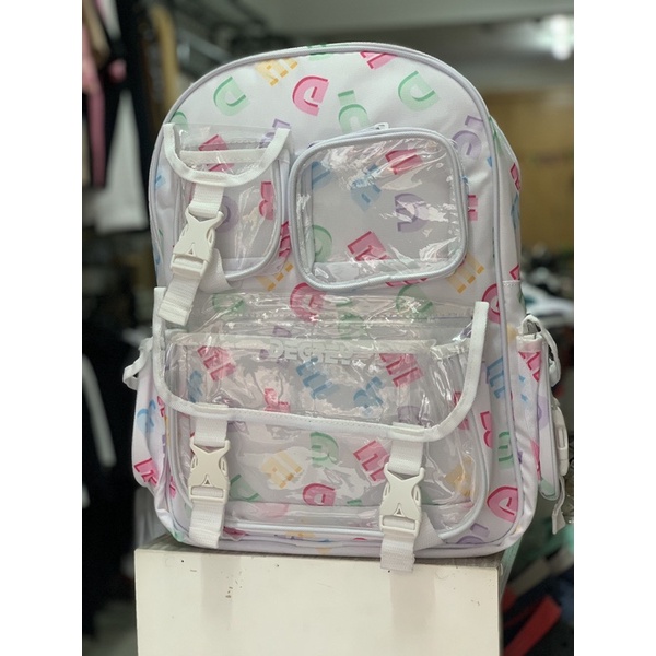 Balo degrey letter trắng