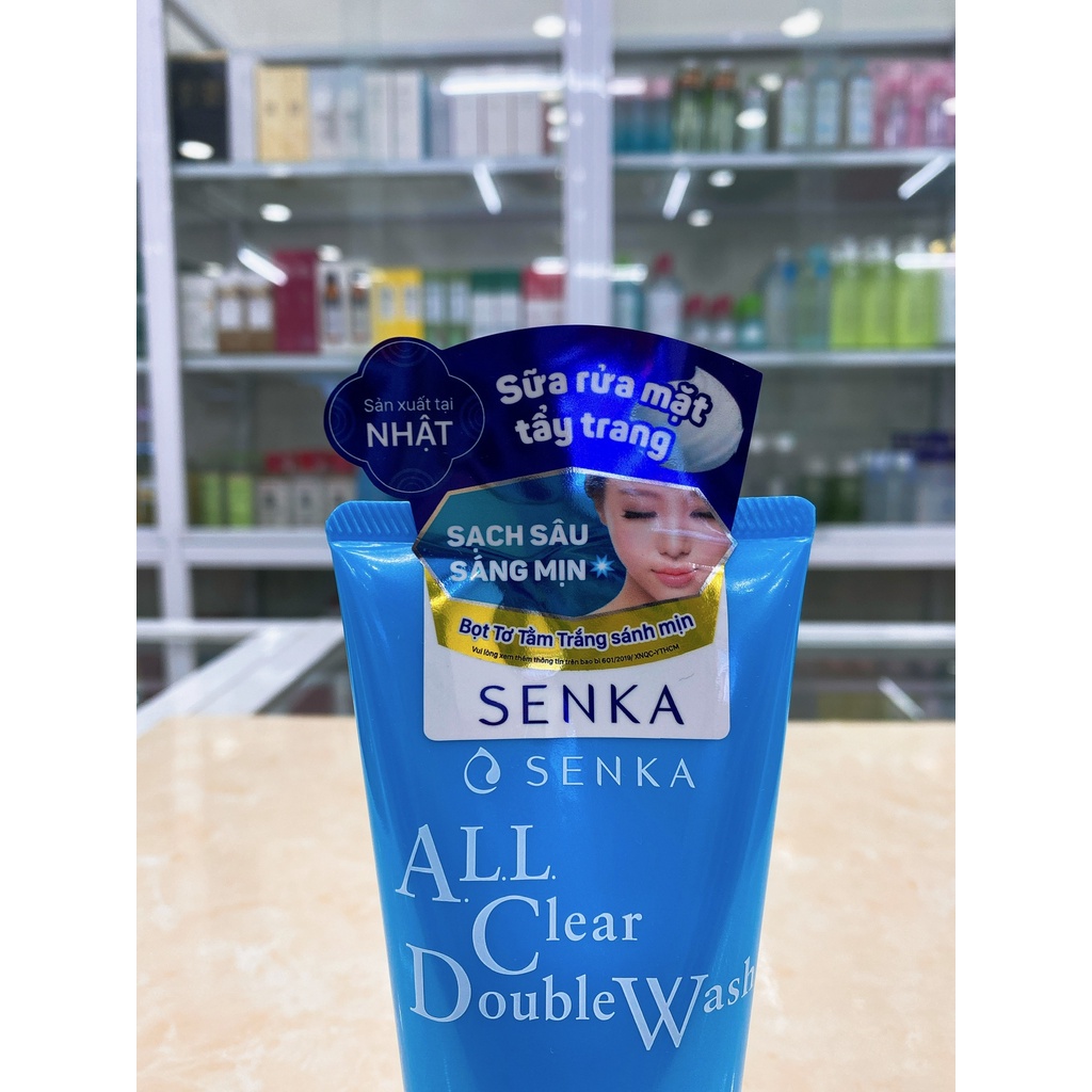 Sữa Rửa Mặt Tẩy Trang Senka Perfect A.L.L Clear DoubleW Nhật Bản 120g Mẫu Mới