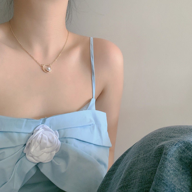 Dây chuyền nữ hình ngọc tròn vòng cổ choker phong cách hàn quốc đẹp