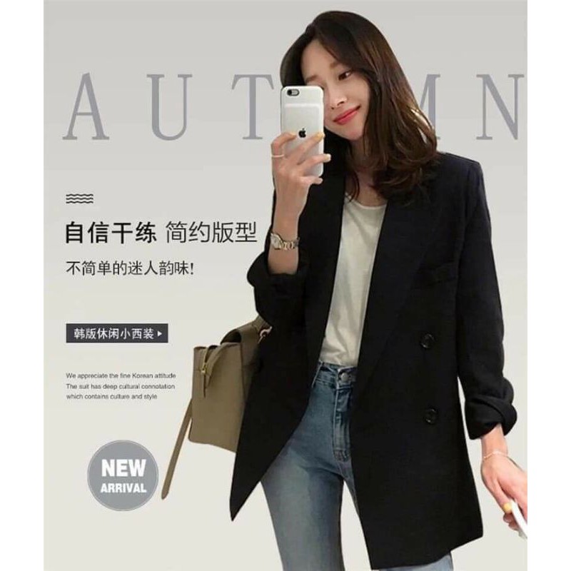 Áo blazer nữ công sở phong cách Hàn Quốc | Áo vest form rộng phù hợp nhân viên văn phòng, đi làm đk chơi