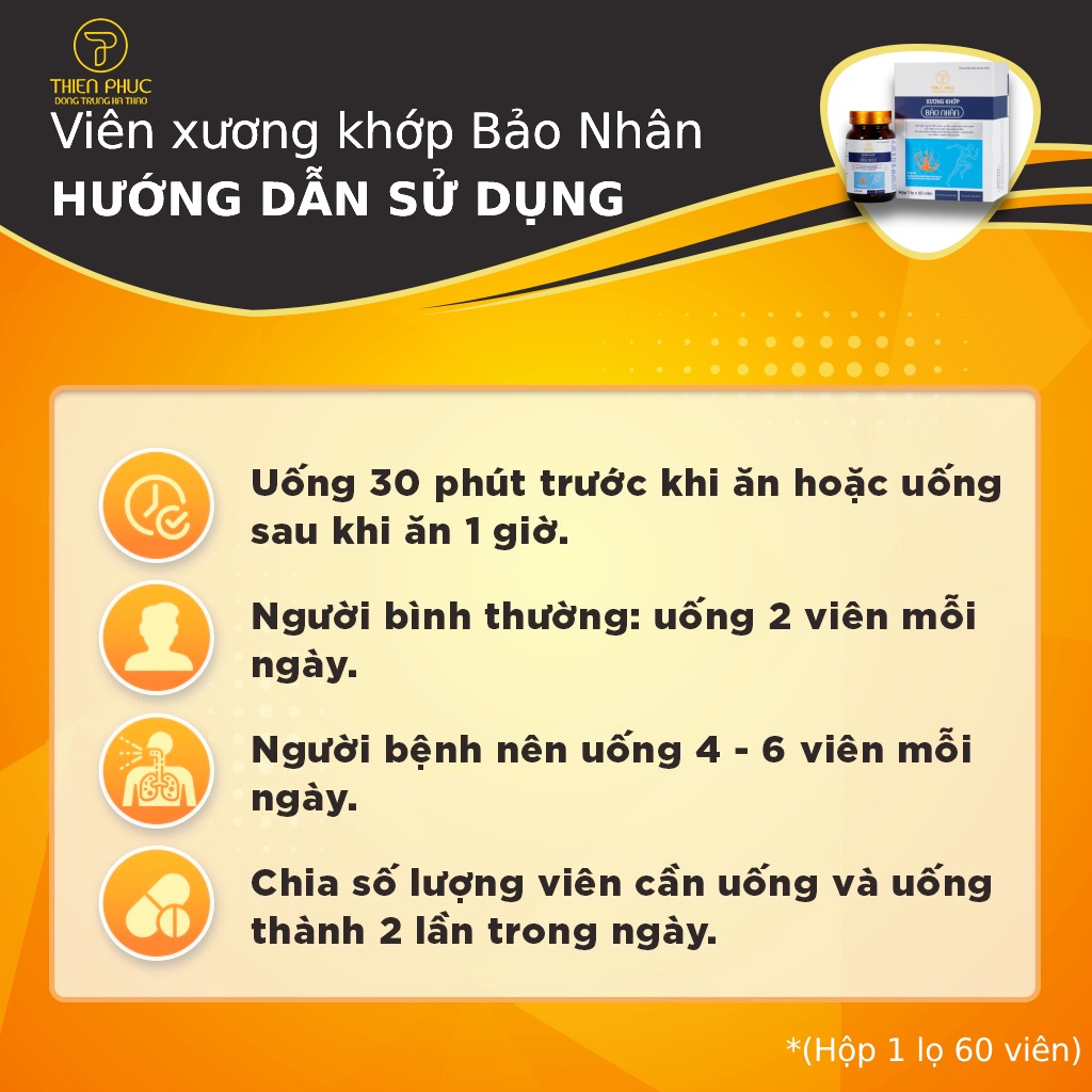 Viên xương khớp Bảo Nhân hộp 60 viên - Chính hãng THIÊN PHÚC