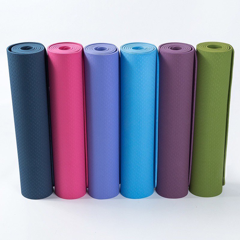 Thảm Tập Yoga Chống Trượt 2 Lớp Dày 6mm Chất Liệu Cao Su Non TPE Cao Cấp YOGA CAT
