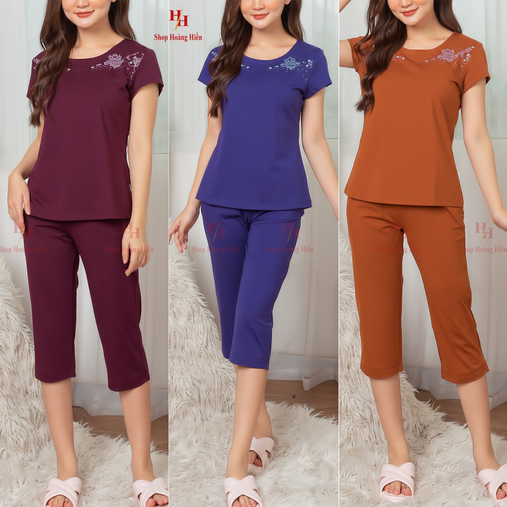 Đồ bộ trung niên bigsize đẹp - Bộ cotton cao cấp - chất vải loại 1 - Không nhăn không xù - Shop Hoàng Hiền t15