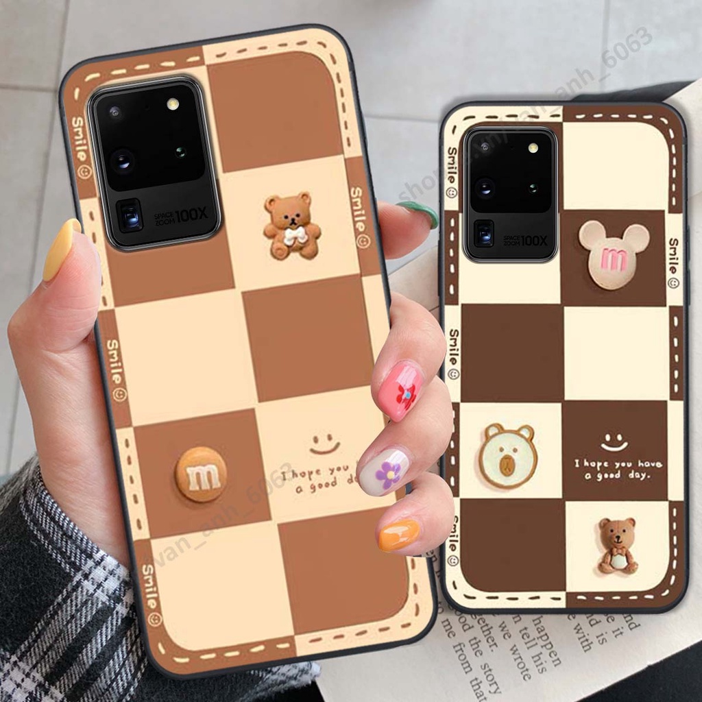 Ốp lưng Samsung S20 Ultra hình gấu, kẹo dễ thương cute