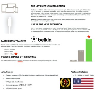 CÁP USB 3.1 GEN 2 TYPE-C TO USB-C BELKIN F2CU052BT1M