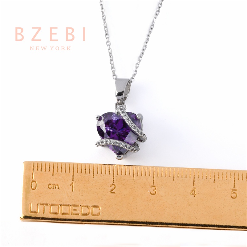 Vòng cổ Bạc 505N BZEBI Hallyu K-Pop Bts Mạ Vàng Trắng 14K Lấy Cảm Hứng Từ Borahae Thanh Lịch Cho Nữ
