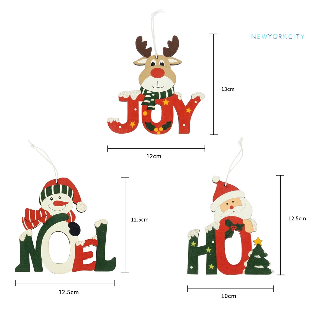 Phụ Kiện Trang Trí Giáng Sinh Kiểu Hoạt Hình Bắt Mắt Bằng Gỗ