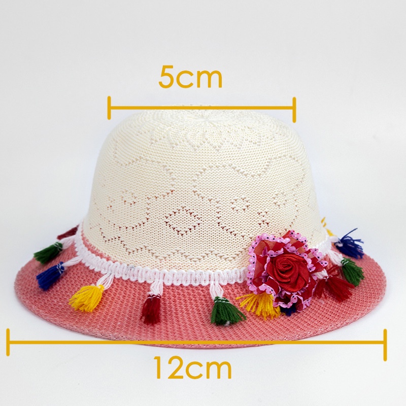 Mũ Chống Nắng Thoáng Khí Có Tua Rua Cho Bé 2-7 Tuổi