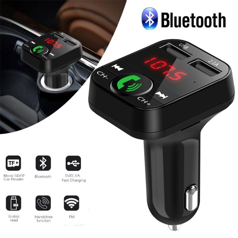 Bộ Sạc Usb Bluetooth Phát Sóng Fm Mp3 Màn Hình Lcd Cho Xe Hơi