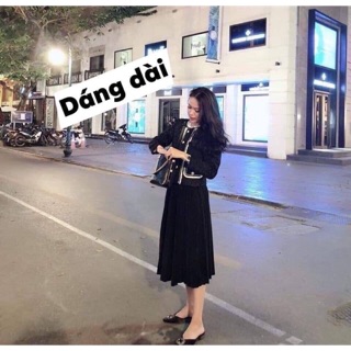 Chân váy maxi dập ly