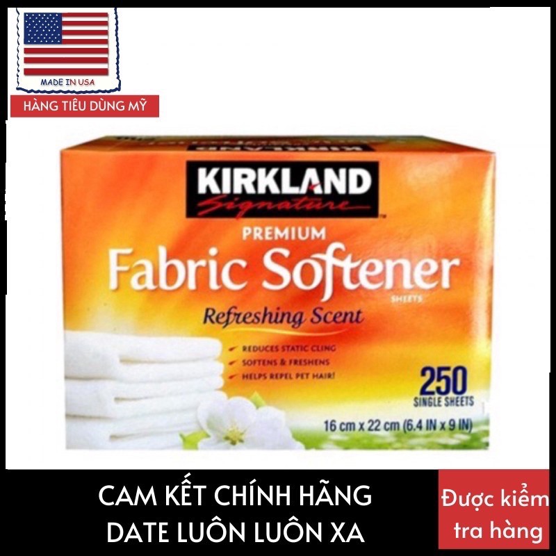 Giấy thơm quần áo KIRLAND FABRIC SOFTENER (250 TỜ)