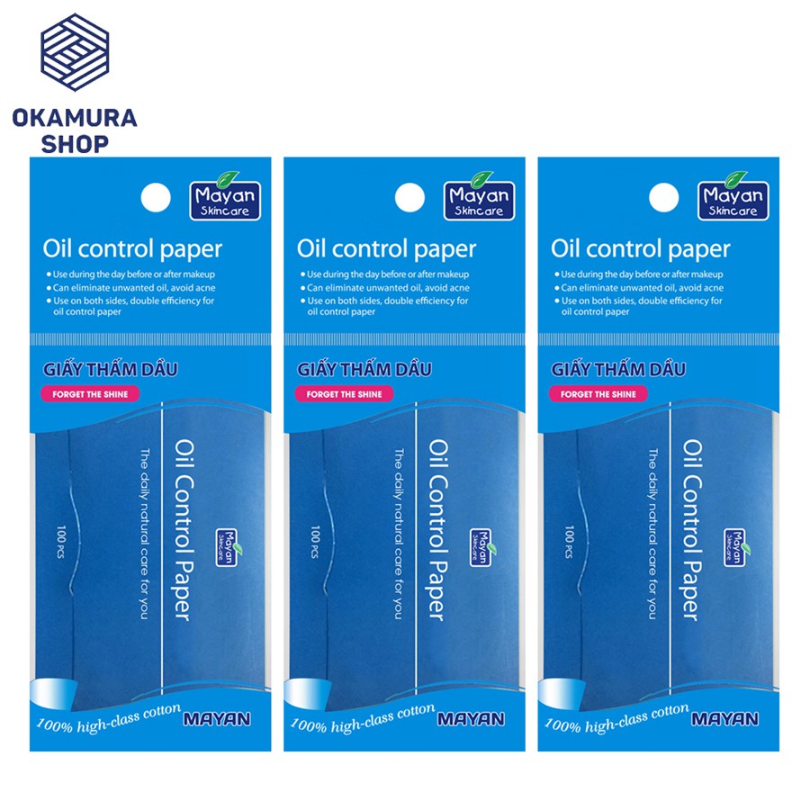 Giấy thấm dầu MAYAN - đủ 4 loại ( 100 tờ/gói - 200 tờ/gói - Than hoạt tính - Có Phấn)