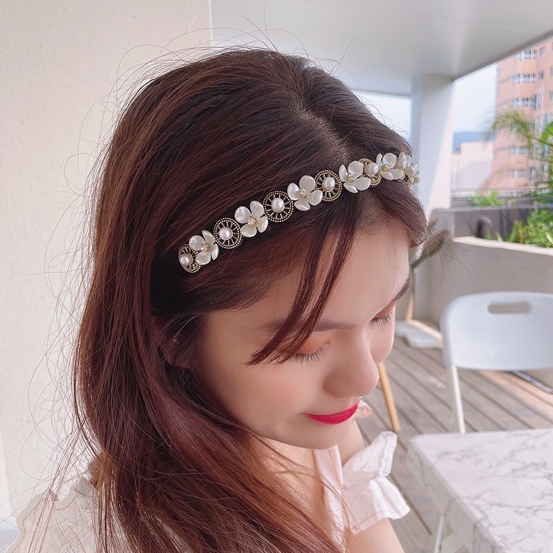 SẢN PHẨM MỚI Bờm tóc Hàn Quốc đính hoa, Bờm nữ phụ kiện tóc thời trang No09 Concept BT004