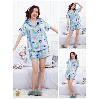 Đồ Bộ Pijama Đùi Lụa Satin Cao Cấp
