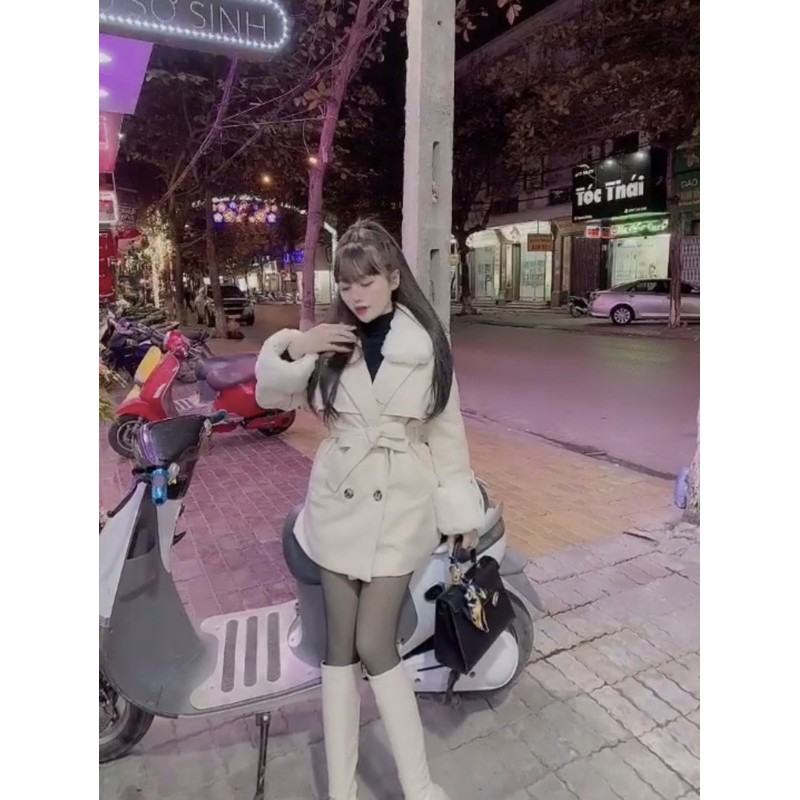 [ MÃ 1801 ] ÁO KHOÁC DẠ CỔ LÔNG PHA TAY LÔNG | BigBuy360 - bigbuy360.vn