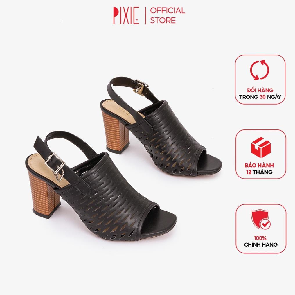❌ Giày Giả Boot Sapo 7cm Đế Vuông Hở Mũi Pixie X856