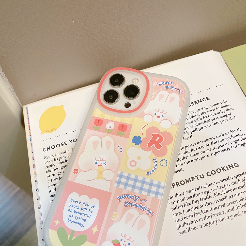 Ốp Điện Thoại TPU Mềm Chống Sốc Hình Thỏ Hoạt Hình Cho iPhone 11 12 13 Pro max mini XS max xr 7 8 se2020 plus