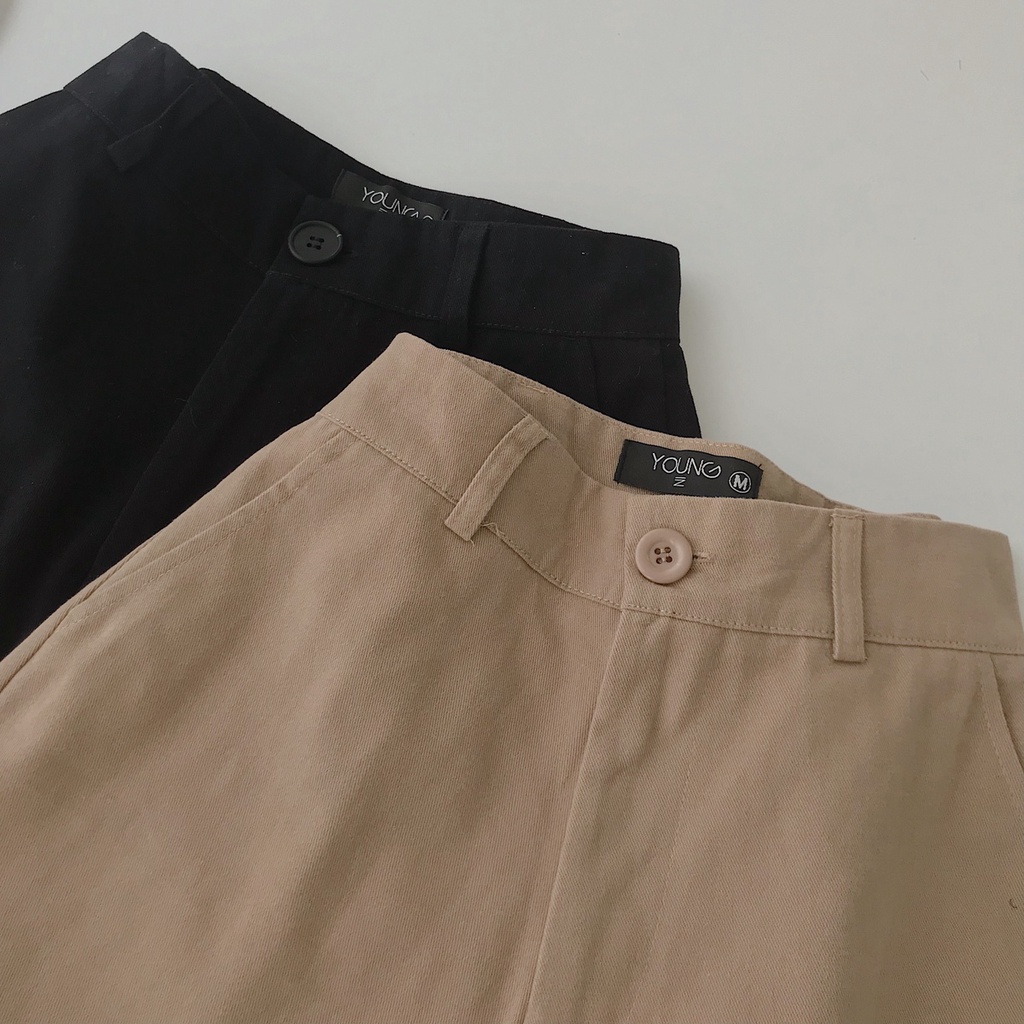 Quần Short Kaki Nữ GHEI Thiết Kế Basic Màu Cam Đen Nâu Trắng Phối Đồ Lên Dáng Xinh JEM CLOSET 2938