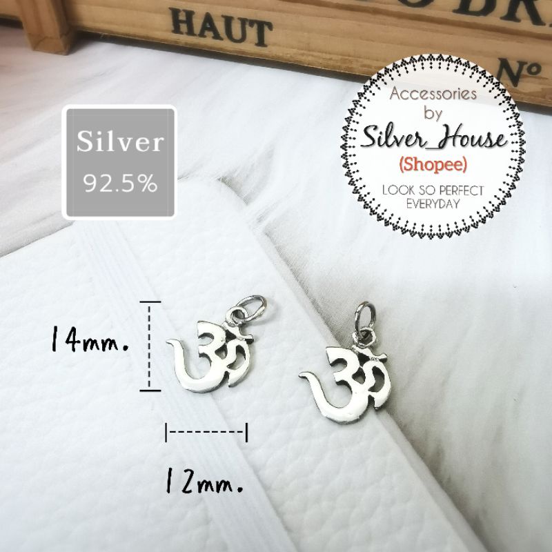 Mặt dây chuyền bạc thật​ 92,5% Om Letter ¶​ Bạc​