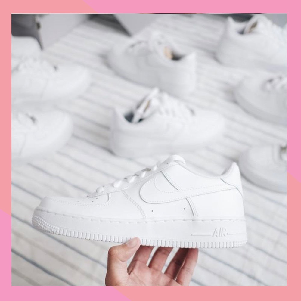 Giày Nike AF1 All White cổ thấp Chính Hãng Chuẩn Auth Shipped US Fullbox