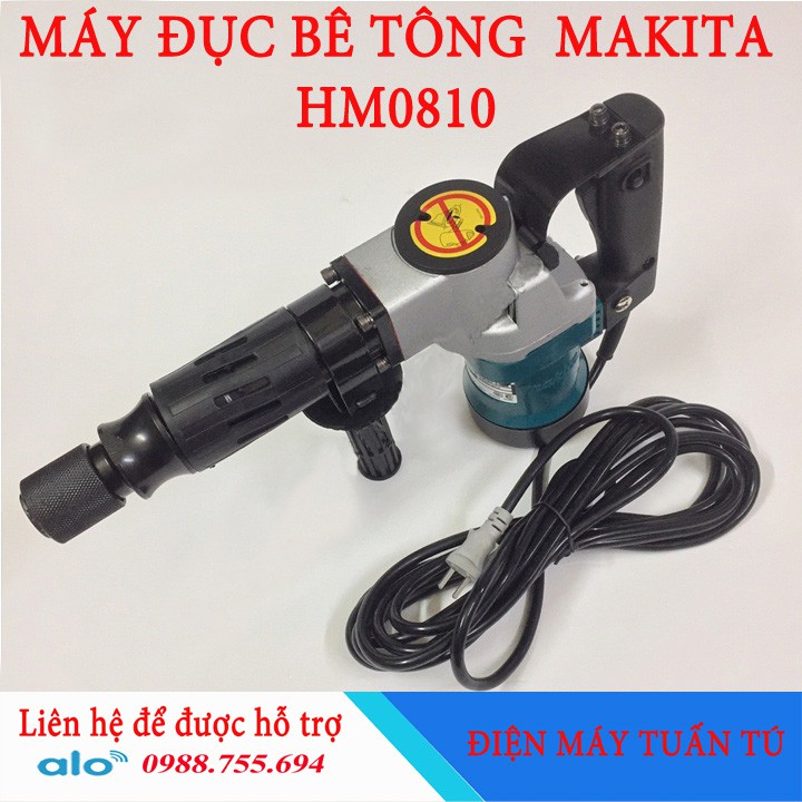 MÁY ĐỤC BÊ TÔNG MAKITA-HM0810 Mũi 17MM - 1200W - 100% Dây đồng chịu nhiệt độ cao