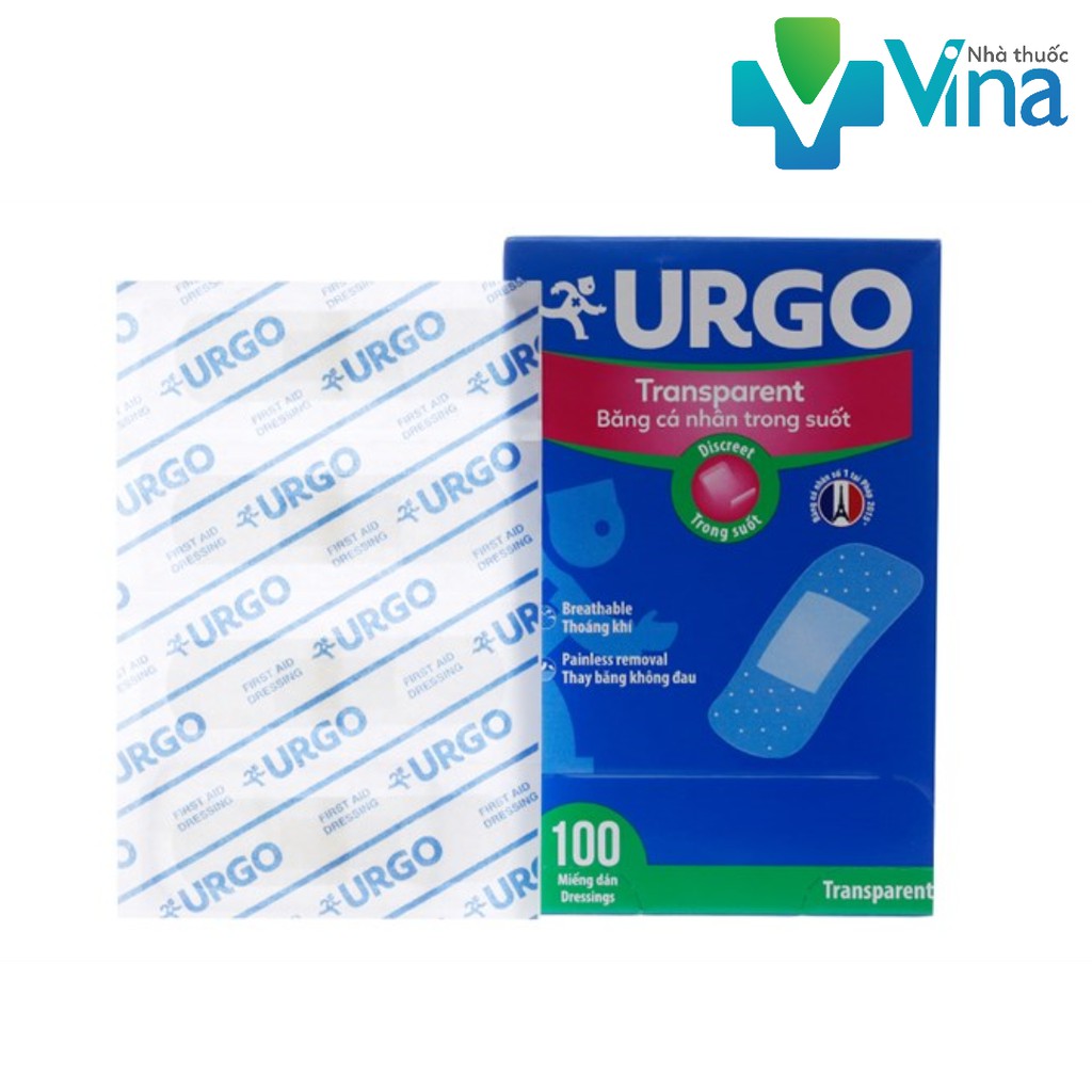 Băng Cá Nhân Trong Suốt Urgo Transparent Assorted 100 Miếng