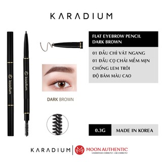 Chì kẻ mày chống trôi Karadium Flat Eyebrow Pencil Hàn Quốc