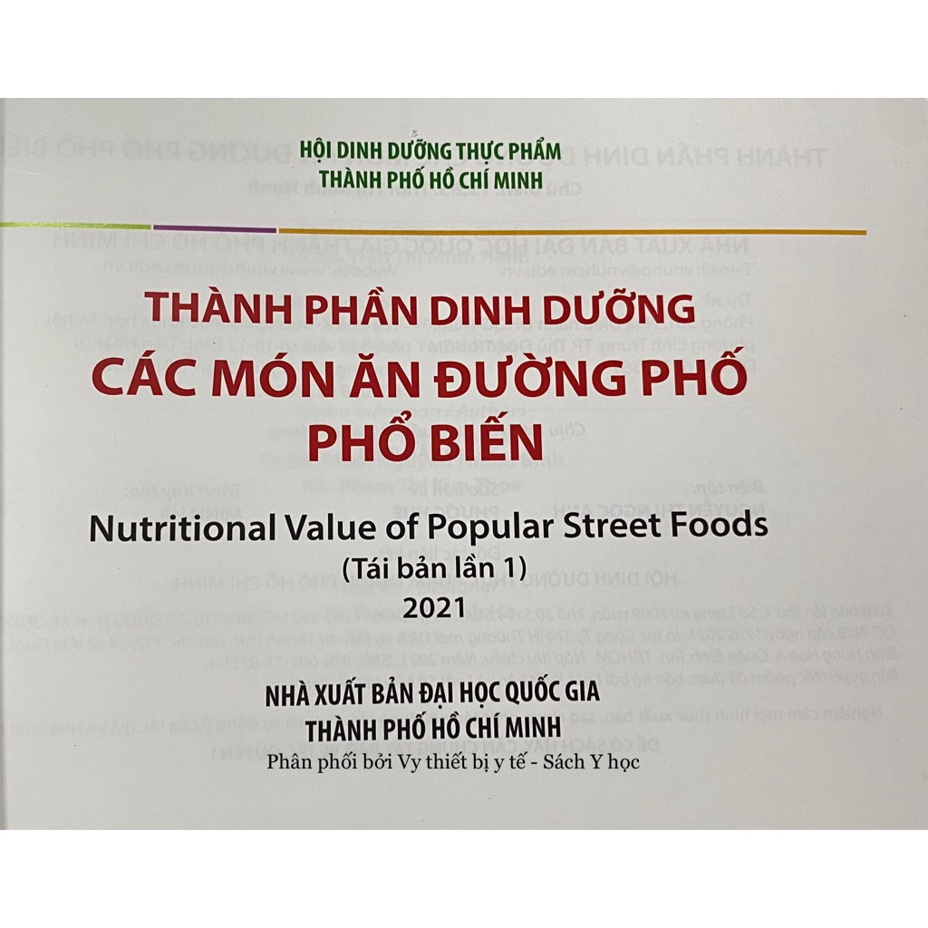 Sách - Thành phần dinh dưỡng các món ăn đường phố phổ biến