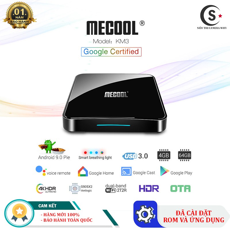 Android TiviBox Mecool KM3 – Android Box Rom ATV – Hệ Điều Hành 9.0