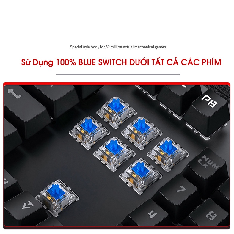 Bàn Phím Cơ Chơi Game H650 Có 10 Chế Độ Led RGB Khác Nhau Chiến Mọi Cuộc Game Trên Máy Tính PC