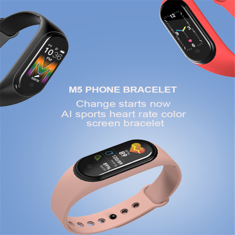 Đồng Hồ Thông Minh Thể Thao 5 Màu Bluetooth 4.0 Màn Hình Màu M5 Chống Nước Cho Android ios