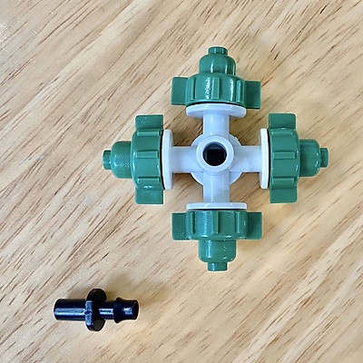 Béc phun sương 4 hướng kèm kết nối ống 6mm,4/7mm