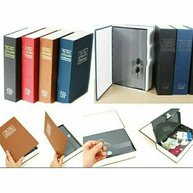 KÉT SẮT HÌNH QUYỂN SÁCH 18x11.5x5.5cm và 24 x 15.5 x 5.5 cm khóa chìa