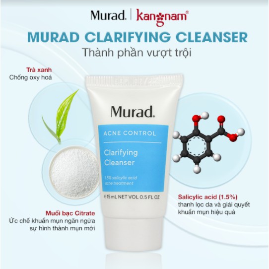 [Mã FMCGMALL -8% đơn 250K] Sữa rửa mặt mụn sạch nhờn Murad mini size 15ml | BigBuy360 - bigbuy360.vn