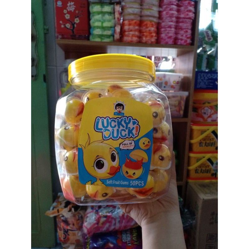 kẹo gums lucky duck hình con vịt có nhân(50v)