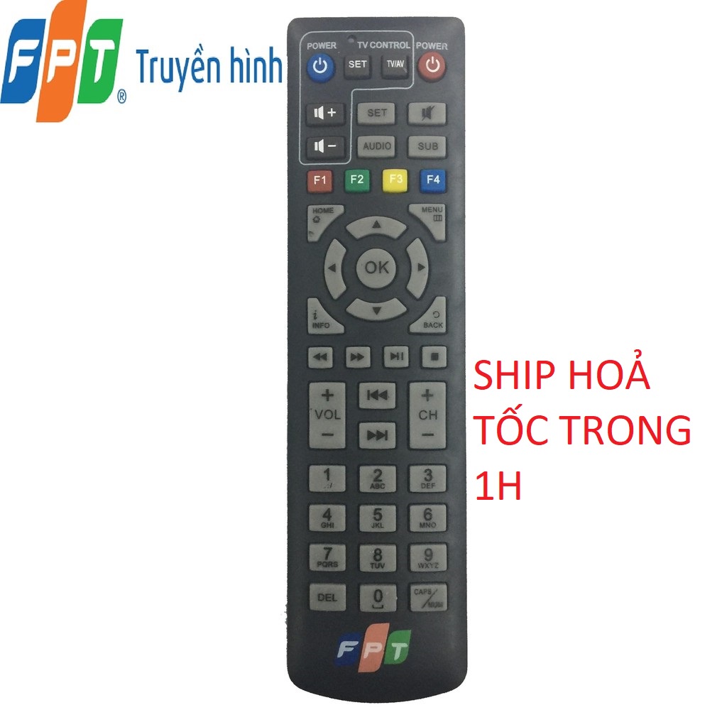 Điều khiển đầu box FPT loại tốt -Tặng kèm pin con thỏ - Remote từ xa đầu mạng FPT hàng chính hãng
