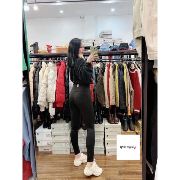 Quần legging chữ wang gen bụng nâng mông hàng QCL1