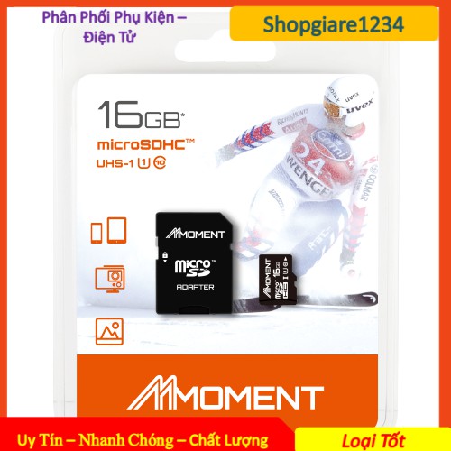 Thẻ nhớ 16GB MicroSDHC U1 Moment 100Mb/s - Hãng phân phối chính thức