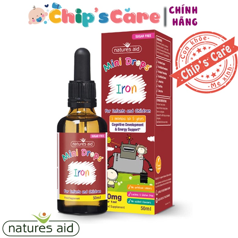 Mini drops Iron Natures Aid sắt cho bé từ 3 tháng - 5 tuổi