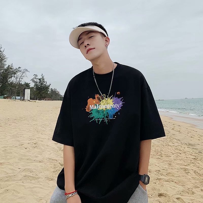 Áo thun tay ngắn dáng rộng thời trang cho nam cỡ M-5XL