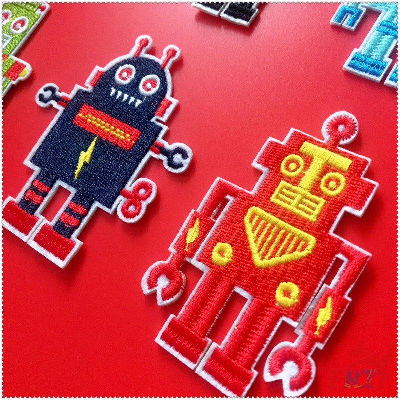 1 Sticker Ủi Thêu Hình Rô Bốt