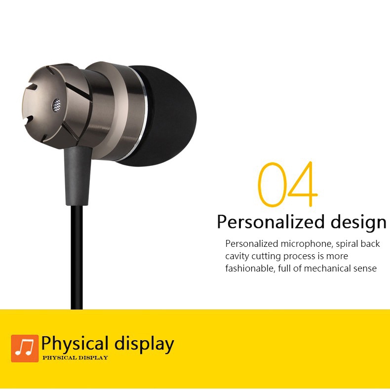 Tai Nghe Nhét Tai Bằng Kim Loại HD Chống Ồn Kèm Mic Mp3 HIFI