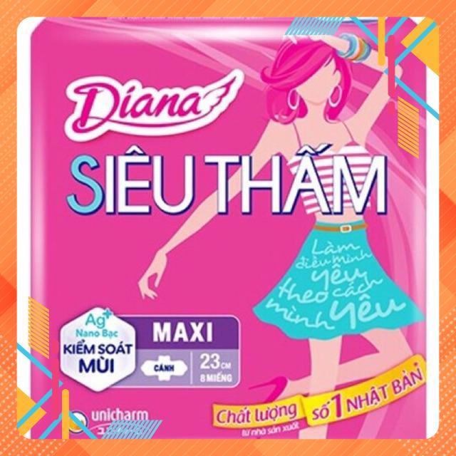 Lốc 6 Gói BVS Diana Maxi cánh 8 miếng/gói